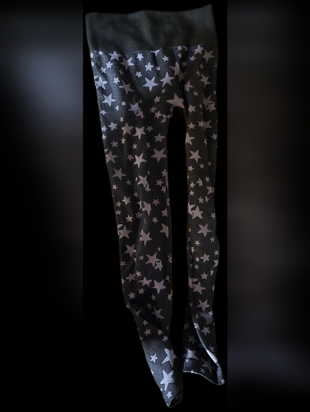 Zac & Rachel Black and Gray Star Knit Leggings